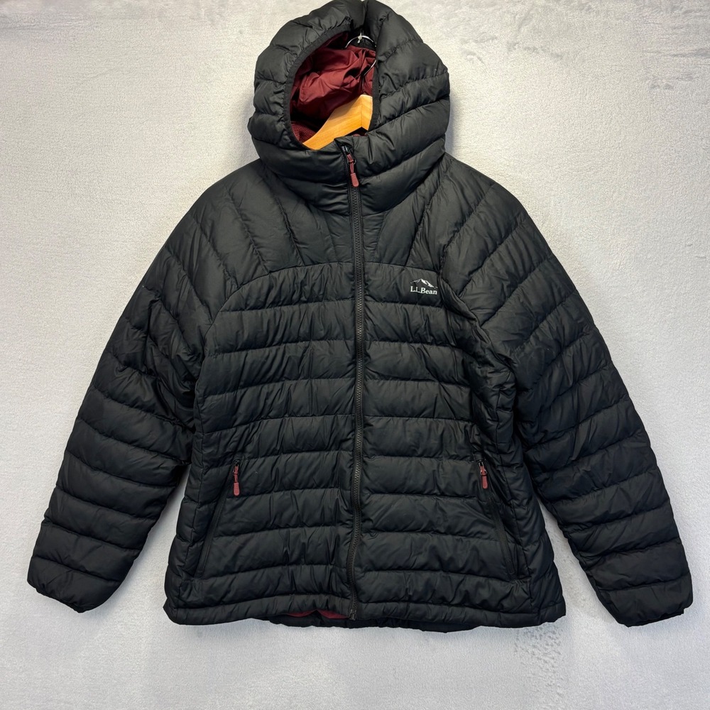 L.L. Bean Down Puffer Jacket Womens XL Petite XLP Winter 650 DownTek Hooded